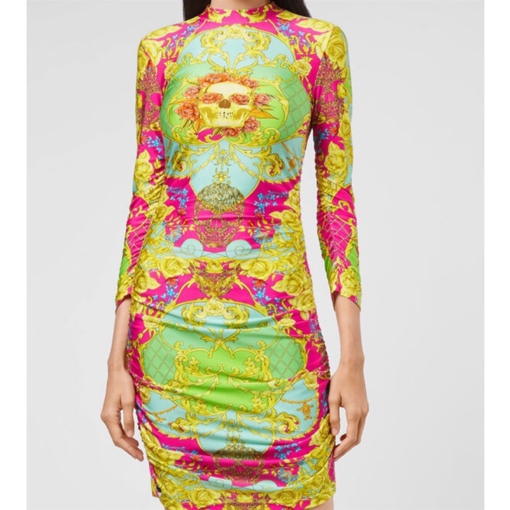 PHILIPP PLEIN BAROQUE PRINT MINI DRESS